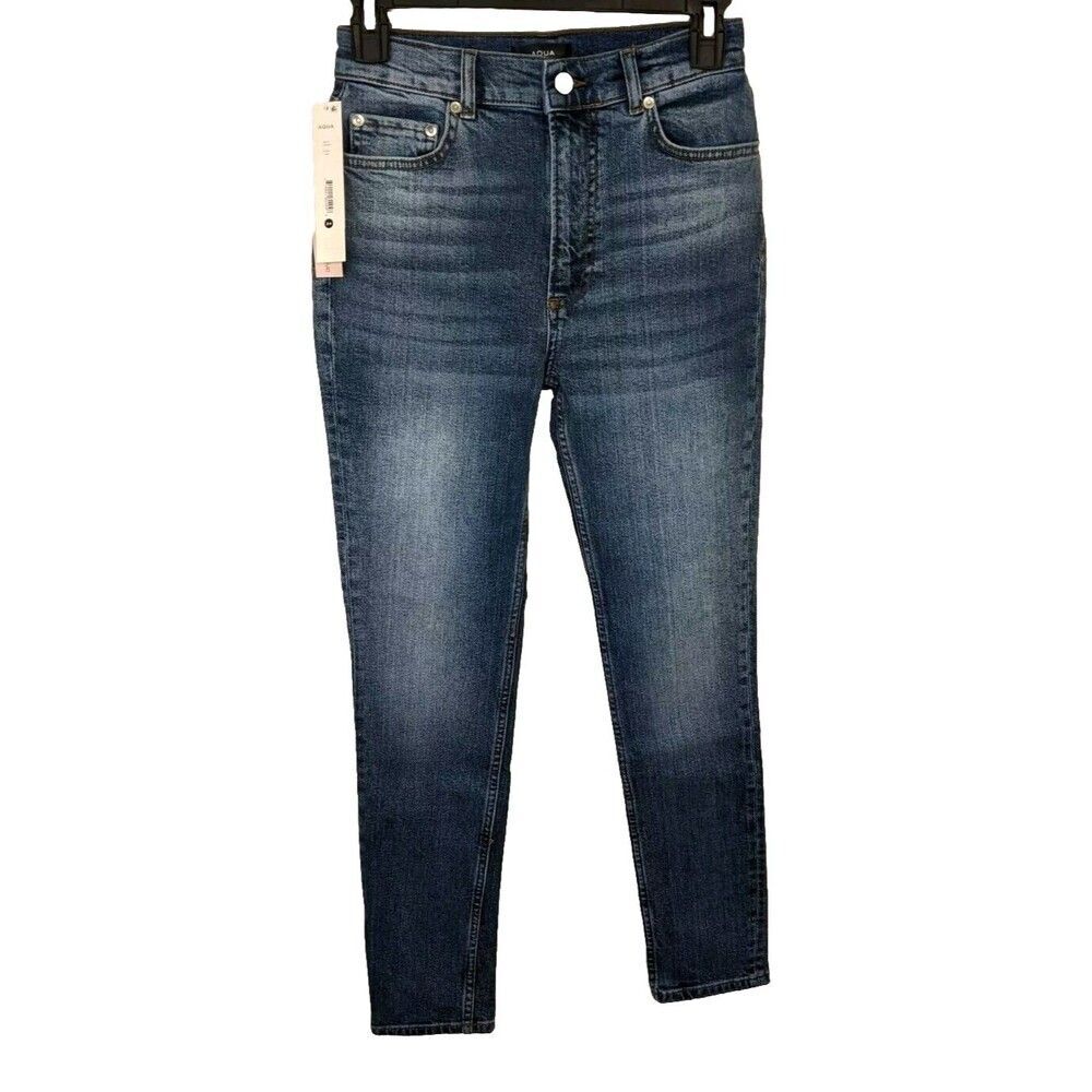 Aqua Women's Jean The Stella Skinny Mid Rise Color Dakota Size 24